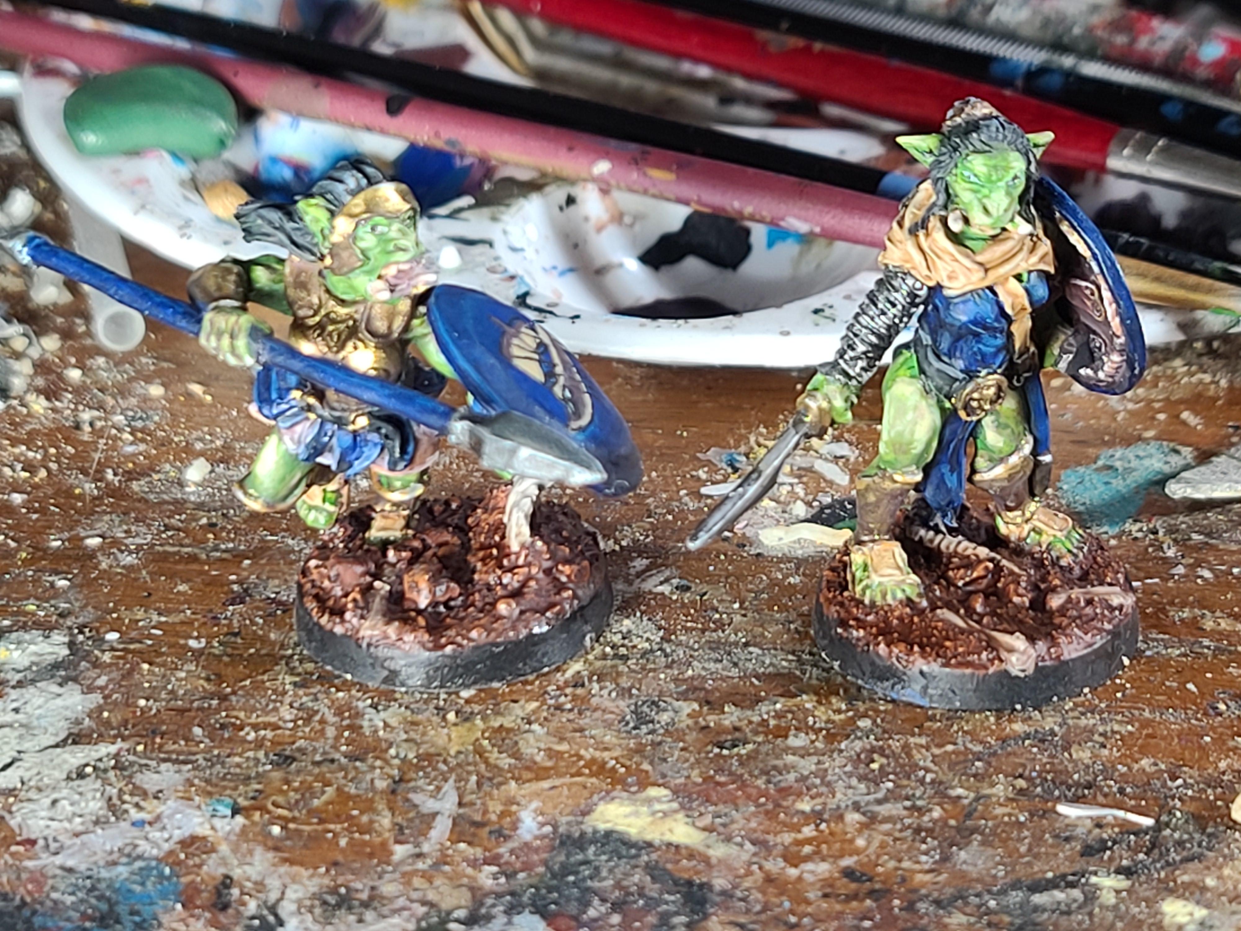 Bronze Age Miniatures, Female, Freehand., Orcs, Shields, Spear, Sword